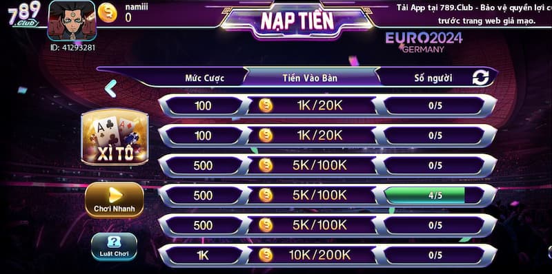 Luật chơi game Xì tố KUBET đơn giản